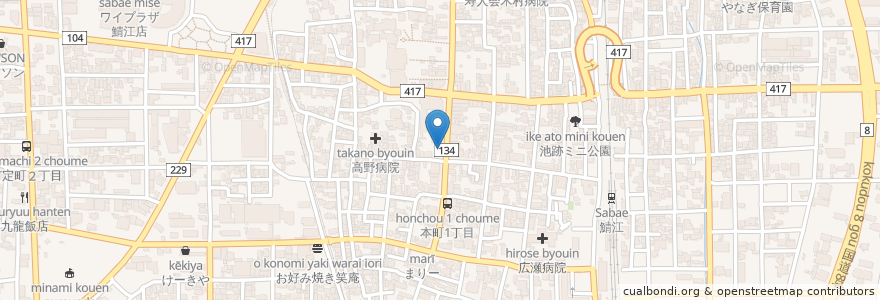 Mapa de ubicacion de 佐野蕎麦 en 日本, 福井県, 鯖江市.