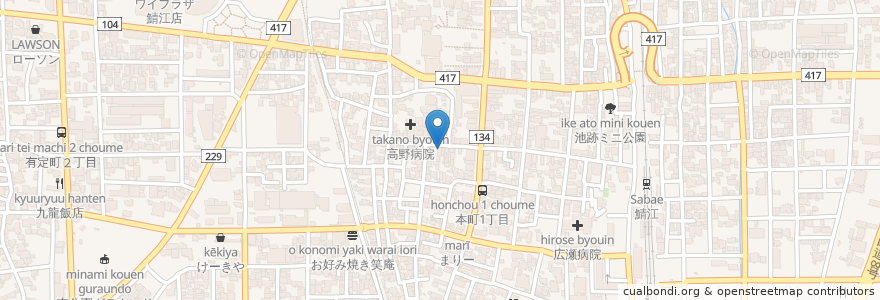 Mapa de ubicacion de 富田屋 en ژاپن, 福井県, 鯖江市.