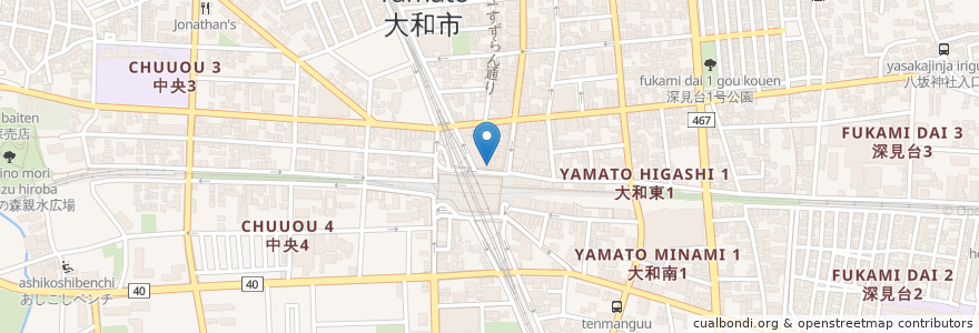 Mapa de ubicacion de マクドナルド en Japon, Préfecture De Kanagawa, 大和市.