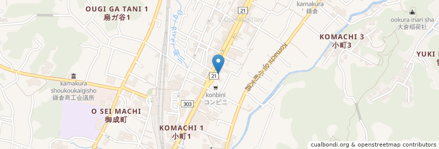 Mapa de ubicacion de マイパーキング段葛駐車場 en Япония, Канагава, Камакура.