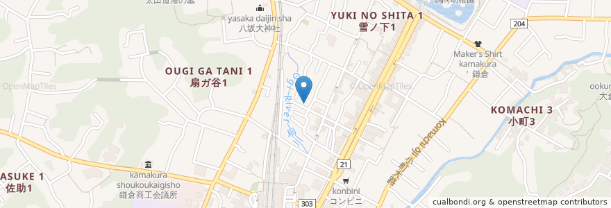 Mapa de ubicacion de マイパーク小町 en 日本, 神奈川県, 鎌倉市.