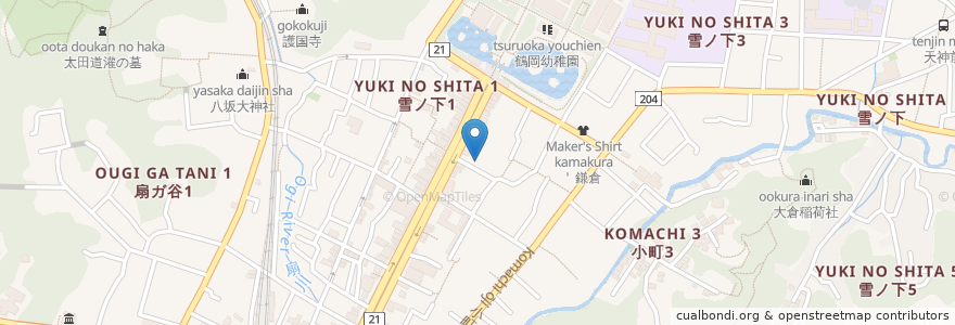 Mapa de ubicacion de ショウワパーク en Japón, Prefectura De Kanagawa, 鎌倉市.