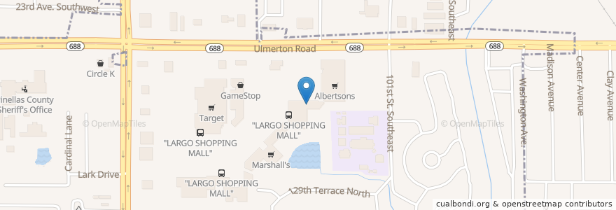 Mapa de ubicacion de Firehouse Subs en アメリカ合衆国, フロリダ州, Pinellas County, Largo.