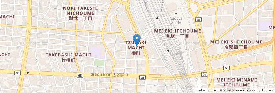 Mapa de ubicacion de Denny's en Japan, Aichi Prefecture, Nagoya, Nakamura Ward.