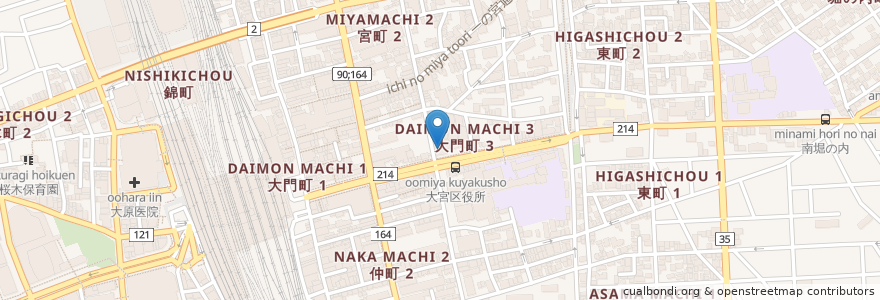 Mapa de ubicacion de 埼玉りそな銀行 en Japón, Prefectura De Saitama, Saitama, Omiya.