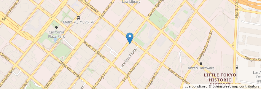 Mapa de ubicacion de The Blue Cube en États-Unis D'Amérique, Californie, Los Angeles County, Los Angeles.