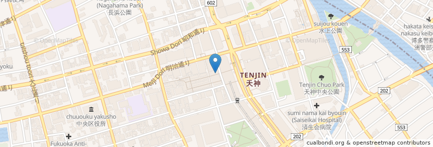 Mapa de ubicacion de ロッテリア en Japon, Préfecture De Fukuoka, 福岡市, 中央区.