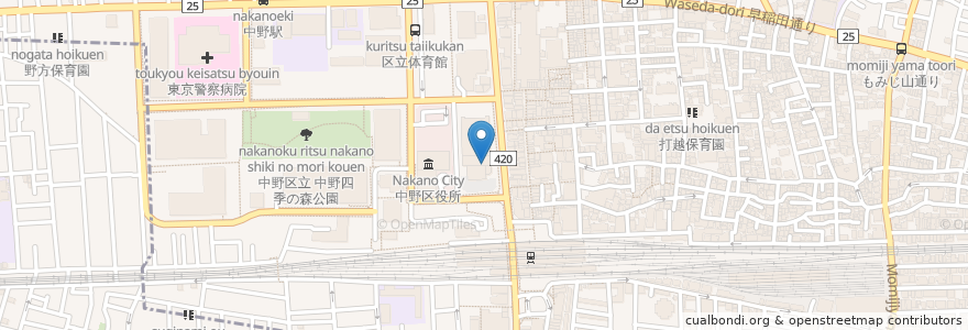 Mapa de ubicacion de 中野サンプラザ en 일본, 도쿄도, 中野区.