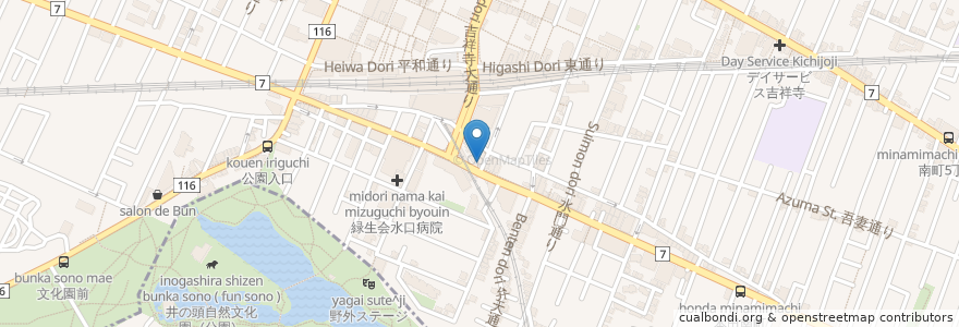Mapa de ubicacion de 吉祥寺営業所 en Japan, Tokio, 武蔵野市.