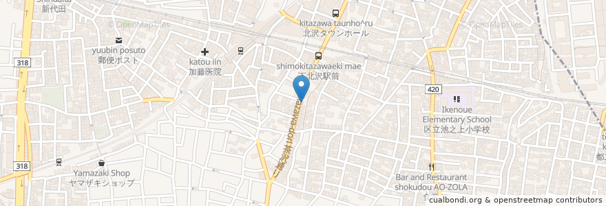 Mapa de ubicacion de 下北沢 (Shimokitazawa) en 日本, 东京都/東京都, 世田谷区.