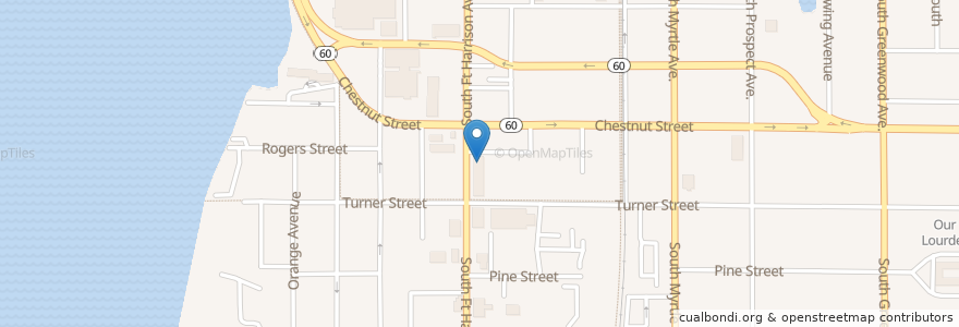 Mapa de ubicacion de Chase en Verenigde Staten, Florida, Pinellas County, Clearwater.