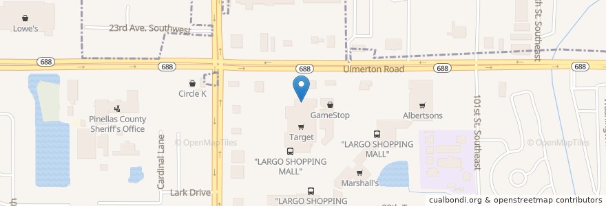 Mapa de ubicacion de Jimmy John's en アメリカ合衆国, フロリダ州, Pinellas County, Largo.