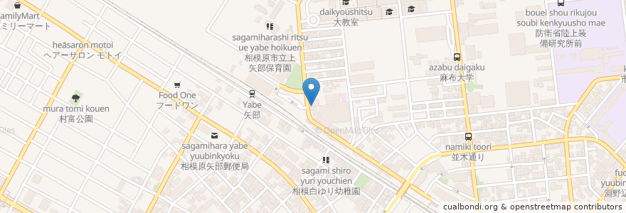 Mapa de ubicacion de ヤマグチ薬局 矢部店 en Япония, Канагава, Сагамихара, Тюо.