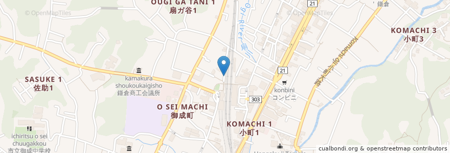 Mapa de ubicacion de 鎌倉駅西口第1駐輪場 en Jepun, 神奈川県, 鎌倉市.