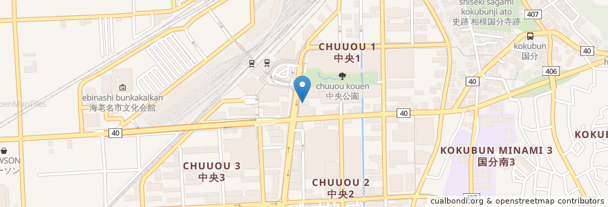 Mapa de ubicacion de スルガ銀行 en 日本, 神奈川県, 海老名市.