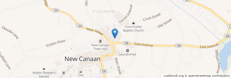 Mapa de ubicacion de Restaurant Cava en United States, Connecticut, Fairfield County, New Canaan.