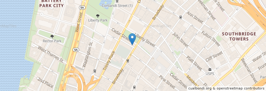 Mapa de ubicacion de Starbucks en 美利坚合众国/美利堅合眾國, 纽约州 / 紐約州, 纽约, 纽约县, Manhattan Community Board 1, Manhattan.