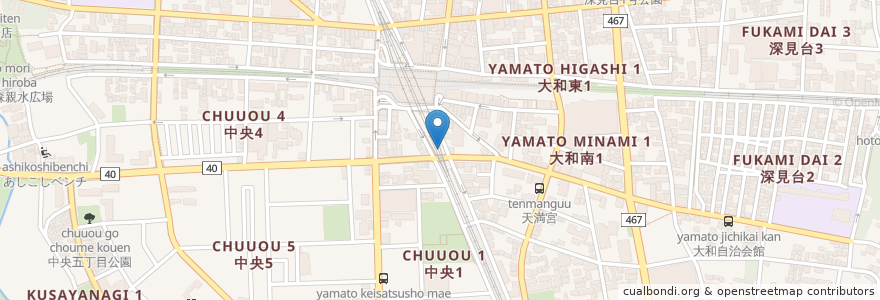 Mapa de ubicacion de 吉野家 en 日本, 神奈川県, 大和市.