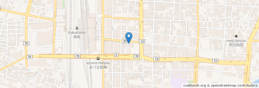 Mapa de ubicacion de 栄町郵便局 en Jepun, 福島県, 福島市.