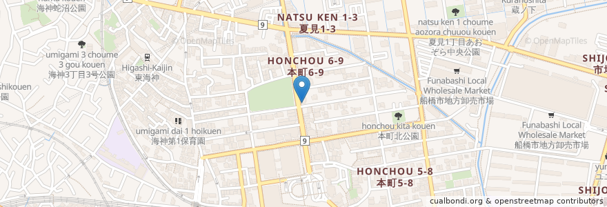 Mapa de ubicacion de ミヤマ薬局 en Japon, Préfecture De Chiba, 船橋市.