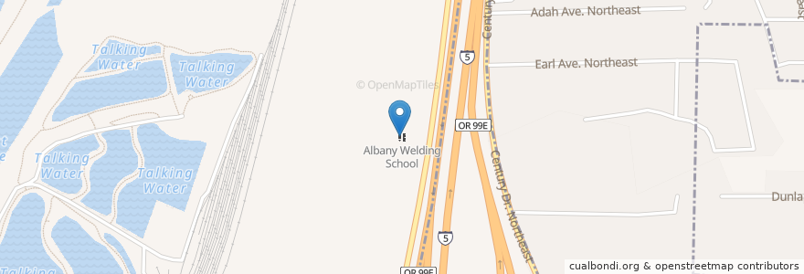 Mapa de ubicacion de Albany Welding School en الولايات المتّحدة الأمريكيّة, أوريغون, Linn County, Albany, Millersburg.