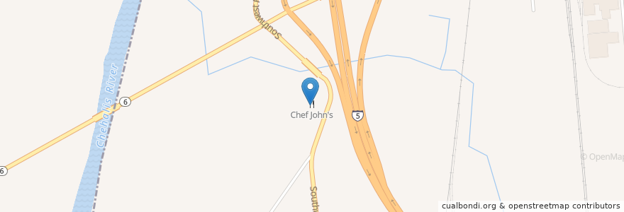 Mapa de ubicacion de Chef John's en Amerika Birleşik Devletleri, Vaşington, Lewis County, Chehalis.