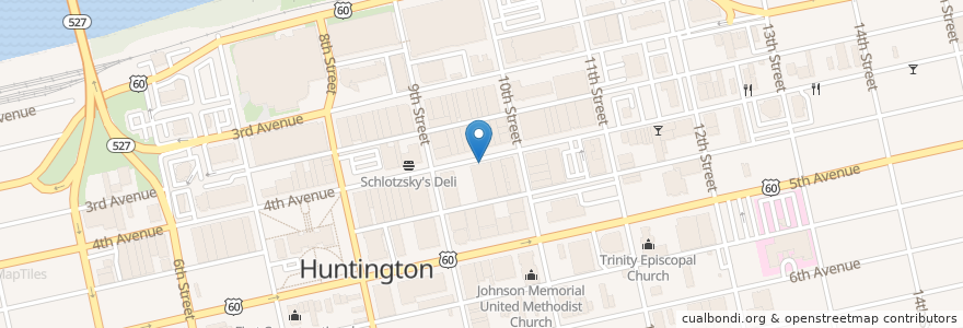 Mapa de ubicacion de Keith Albee en ایالات متحده آمریکا, ویرجینیای غربی, Huntington, Cabell County.