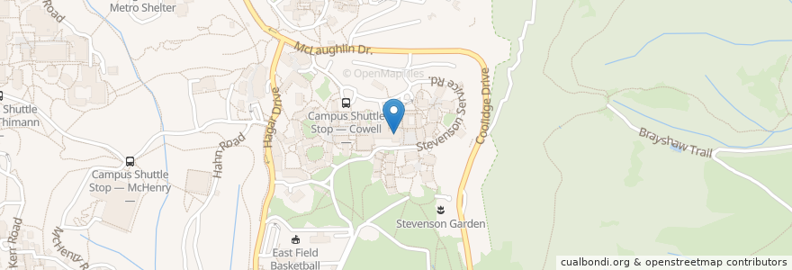 Mapa de ubicacion de Stevenson Event Center en ایالات متحده آمریکا, کالیفرنیا, Santa Cruz County, Santa Cruz.