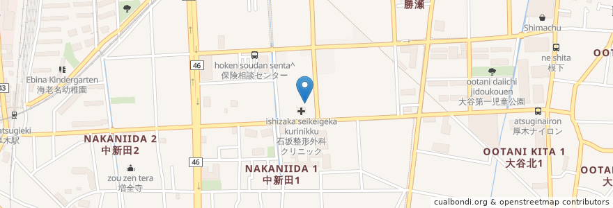 Mapa de ubicacion de 池田歯科 en Japan, Präfektur Kanagawa, 海老名市.