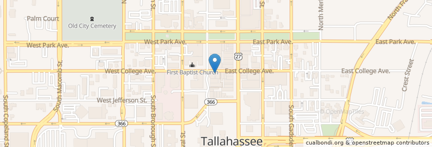 Mapa de ubicacion de First Commerce Credit Union en Amerika Birleşik Devletleri, Florida, Leon County, Tallahassee.