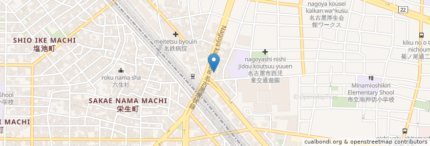 Mapa de ubicacion de コメダ珈琲店 en Jepun, 愛知県, 名古屋市, 中村区.