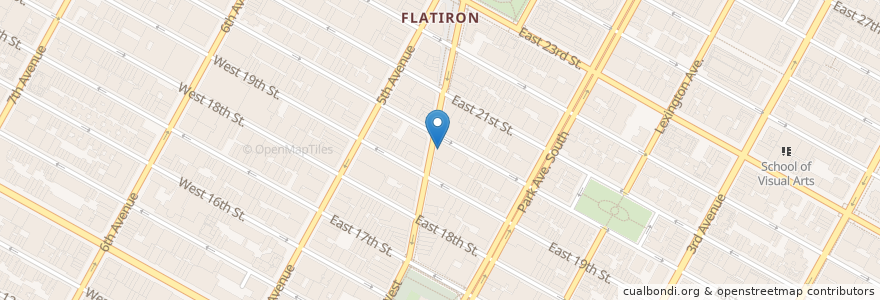Mapa de ubicacion de The Cellar en 미국, 뉴욕, New York, New York County, Manhattan, Manhattan Community Board 5.