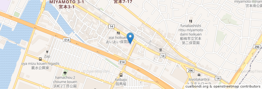 Mapa de ubicacion de だんらん食堂 en 日本, 千葉県, 船橋市.