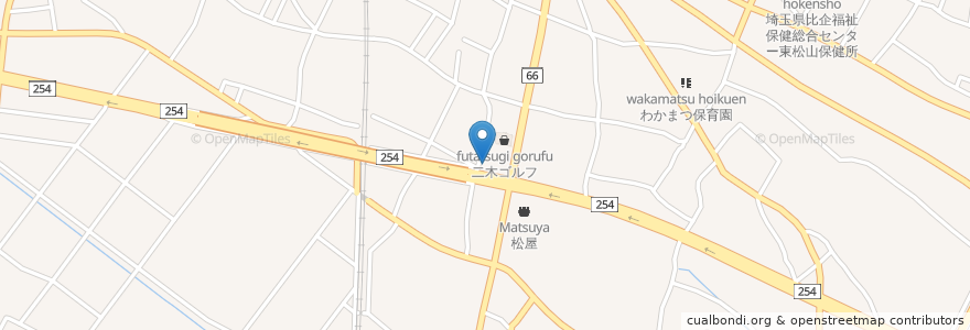 Mapa de ubicacion de 味噌屋蔵之介 en 日本, 埼玉県, 東松山市.