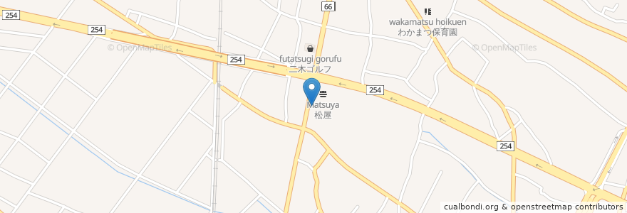 Mapa de ubicacion de すき家 en 日本, 埼玉県, 東松山市.
