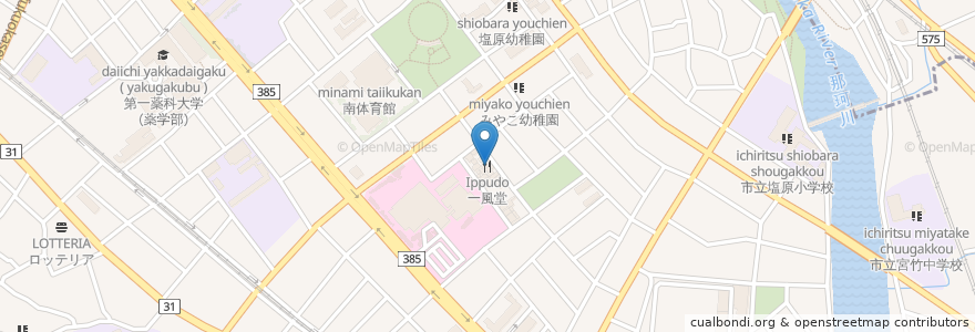Mapa de ubicacion de 一風堂 en 일본, 후쿠오카현, 후쿠오카, 南区.