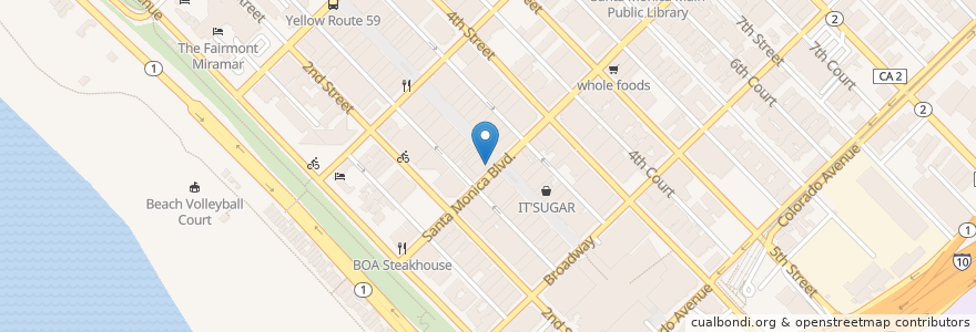 Mapa de ubicacion de Trastevere en 미국, 캘리포니아주, Los Angeles County.