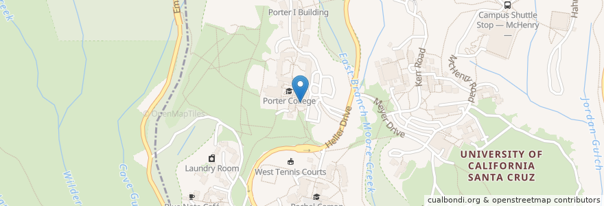 Mapa de ubicacion de Porter Academic Building en 美利坚合众国/美利堅合眾國, 加利福尼亚州/加利福尼亞州, 圣塔克鲁兹县, 圣塔克鲁兹.