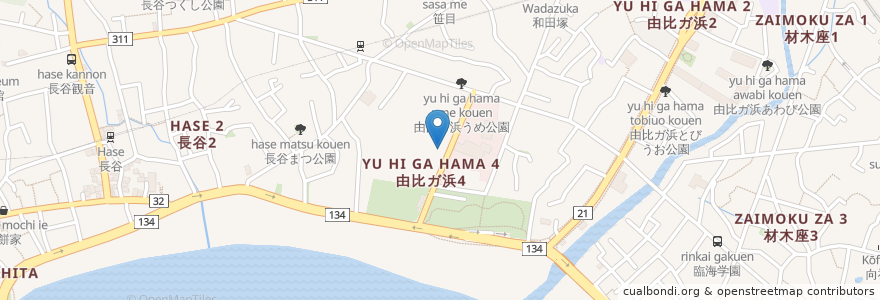 Mapa de ubicacion de ナビパーク由比ガ浜第2 en 日本, 神奈川県, 鎌倉市.