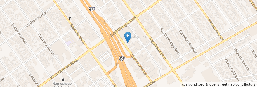 Mapa de ubicacion de Pacific Western Bank en 미국, 캘리포니아주, Los Angeles County, 로스앤젤레스.