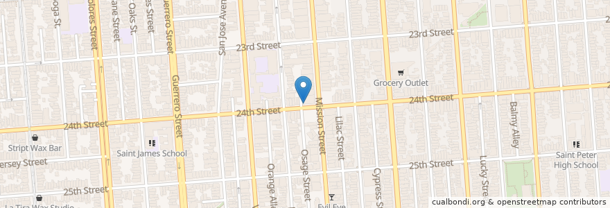Mapa de ubicacion de Cafe La Boheme en 미국, 캘리포니아주, 샌프란시스코, 샌프란시스코.
