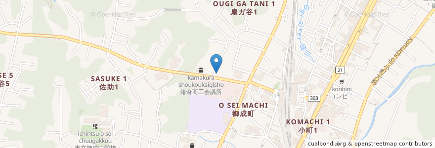 Mapa de ubicacion de マイパーキング市役所前駐車場 en 日本, 神奈川県, 鎌倉市.