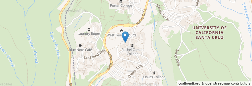 Mapa de ubicacion de Rachel Carson College Academic Building en 미국, 캘리포니아주, Santa Cruz County, Santa Cruz.