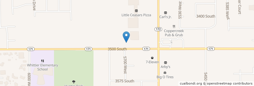 Mapa de ubicacion de Dairy Queen en アメリカ合衆国, ユタ州, Salt Lake County, West Valley City.