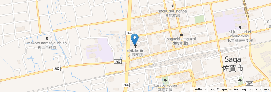 Mapa de ubicacion de 力武医院 en 日本, 佐賀県, 佐賀市.