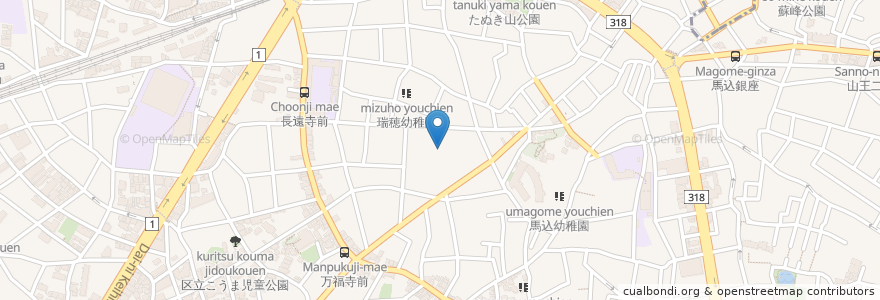 Mapa de ubicacion de 萬福寺 en Jepun, 東京都, 大田区.