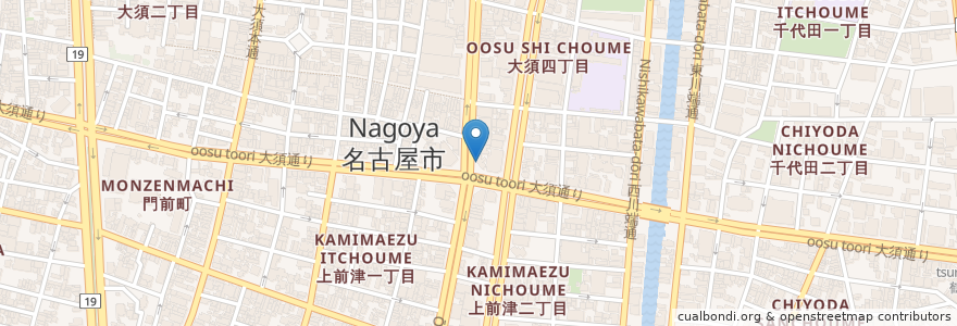 Mapa de ubicacion de 吉野家 en 일본, 아이치현, 나고야 시, 中区.