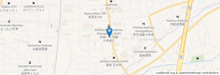 Mapa de ubicacion de ラーメン 源 en Japonya, 福井県, 福井市.