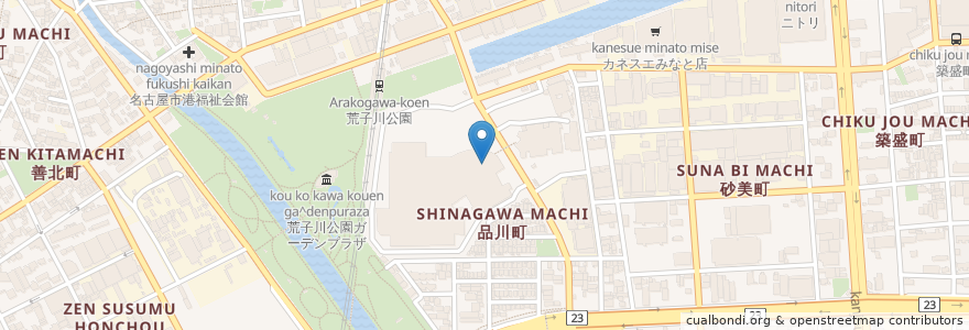 Mapa de ubicacion de スターバックス en Japonya, 愛知県, 名古屋市, 港区.
