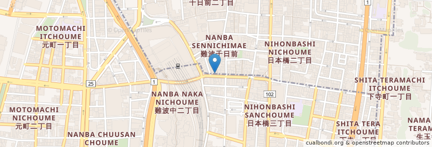 Mapa de ubicacion de 長崎ちゃんぽん en Jepun, 大阪府, 大阪市, 浪速区.